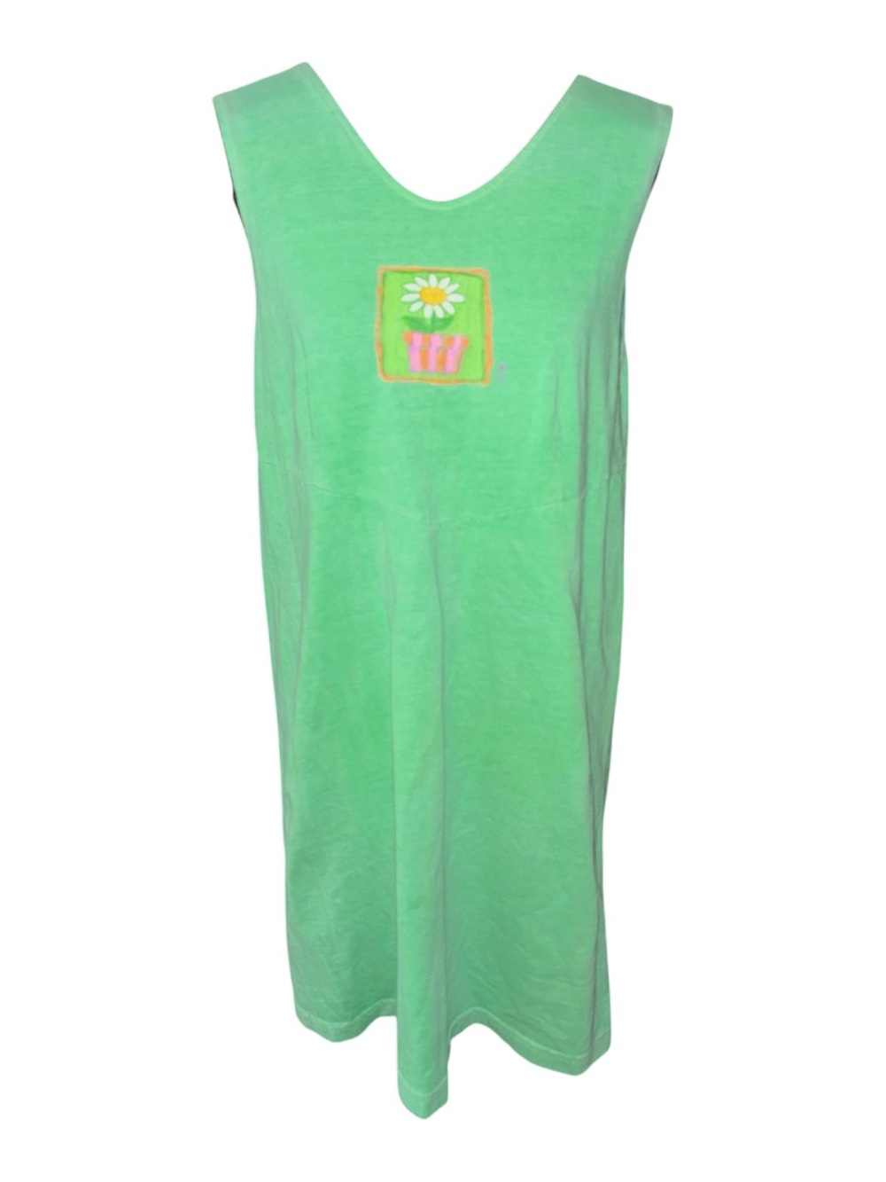 Fresh Produce Cotton Lime Green Tank Beach Dress L